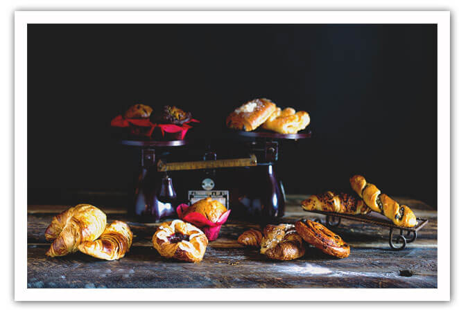 Fresh pastries of the day at Fantaisie du blé